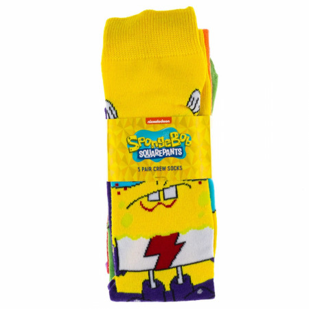 SpongeBob SquarePants Heroes Character Portraits 5-Pack Crew Socks